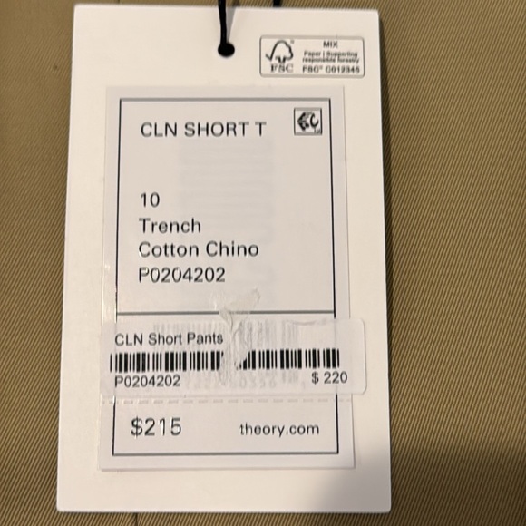 Theory Stretch Cotton Chino Shorts. Ladies 10 - Picture 7 of 15